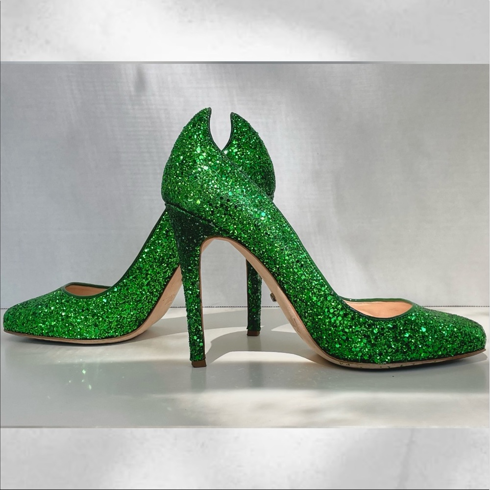 Fantastic and Glamorous Green Glitter Heels From Jerome C. Rousseau